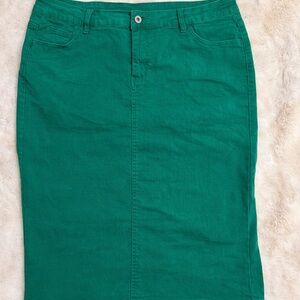Green Denim Skirt